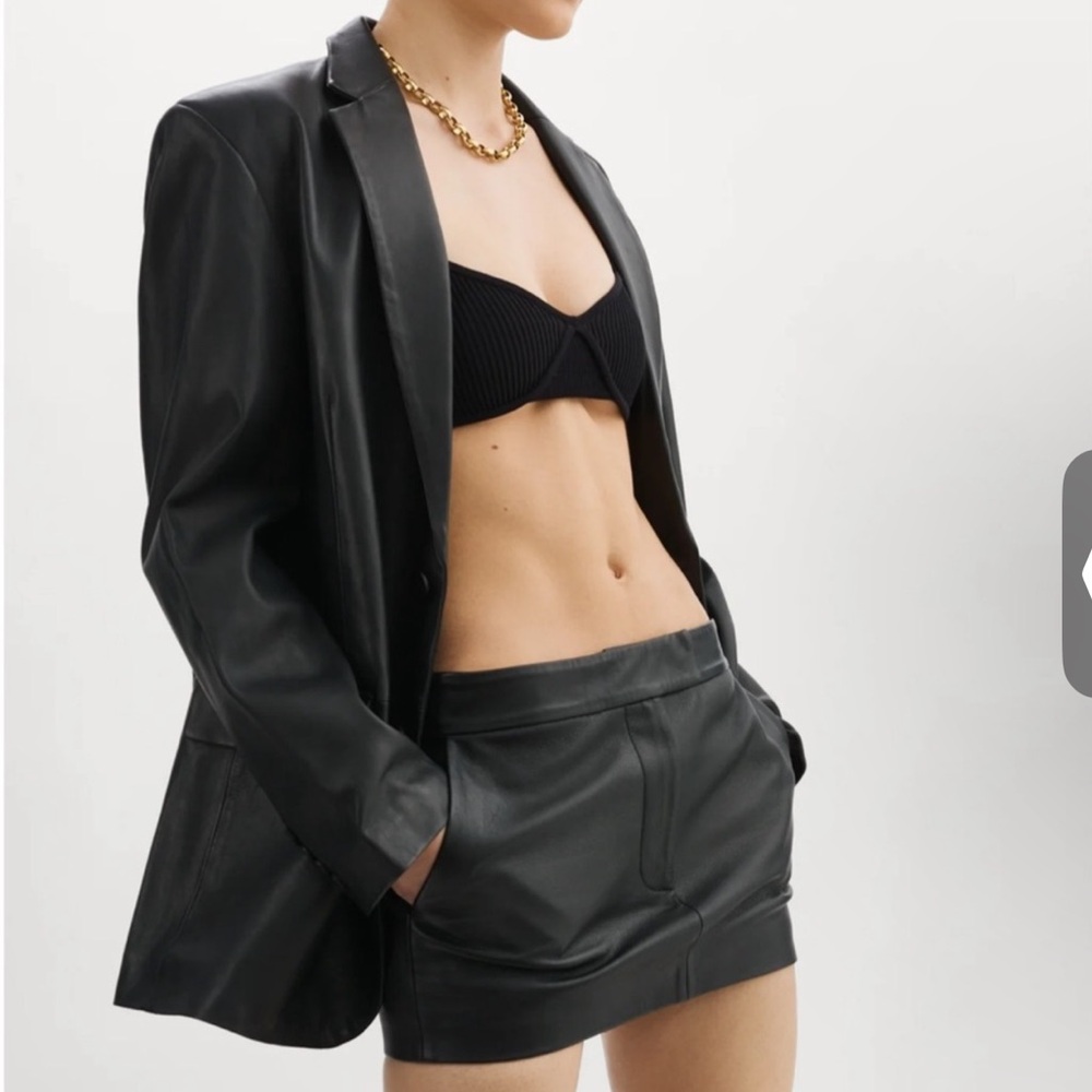 Women's Black Leather Mini Skirt